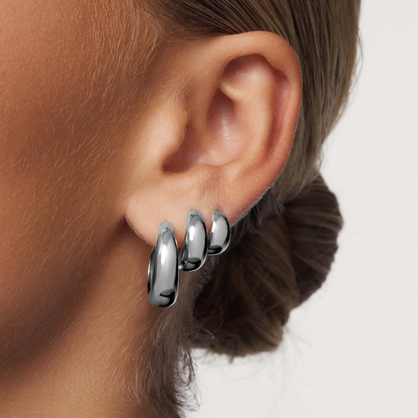 Rue Statement Hoops | White Gold